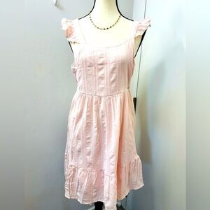 Pat Pat Girls Dress Plain Ruffle Sleeveless Party Sundress Toddler Summer T-Neck